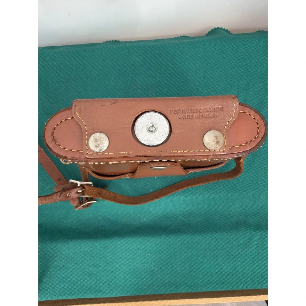 Vintage Ansco Speedex Special R Brown Leather Camera Case and Strap Cowhide USA‎
